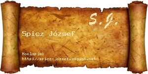 Spicz József névjegykártya
